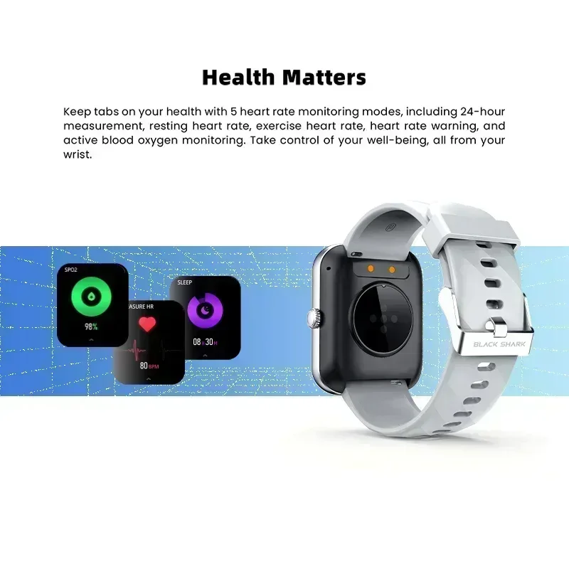 Global Version Black Shark GT SmartWatch BT Calling Health Monitoring 1.78 AMOLED Screen 10 Days Battery Life 100+ Sport Modes