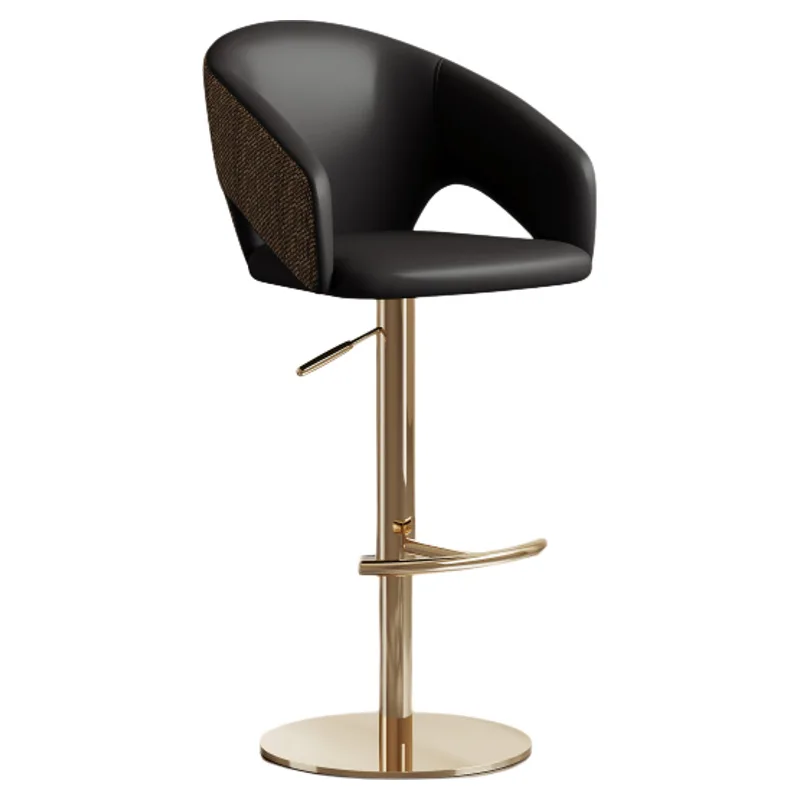 

*dModern Light Luxury MetalComfortable Lift High Bar Stool with Leather Upholstery Swivel Seat for Home Bars Villas&