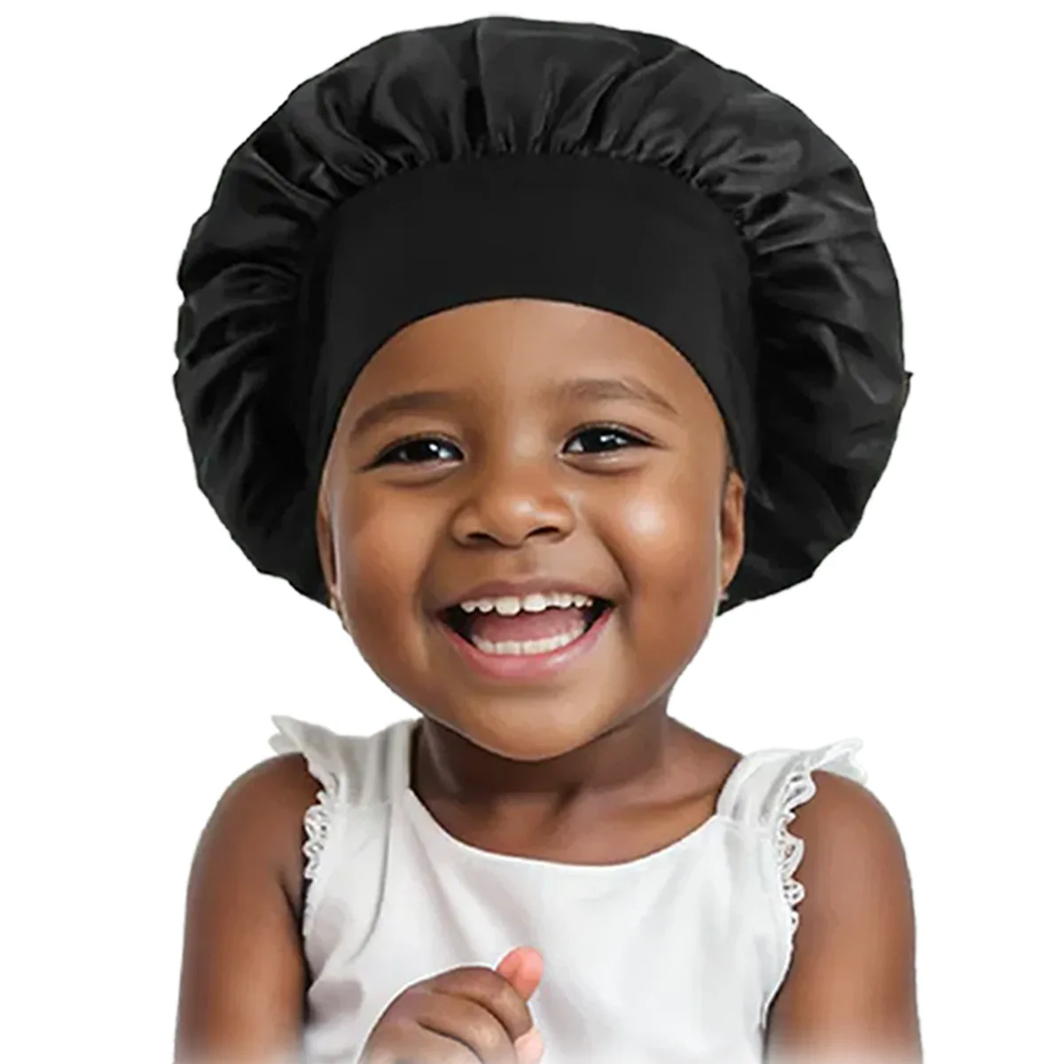 Große Satin-Mütze, Seiden-Mütze, Haarwickel zum Schlafen, Schlafmütze mit elastischem, weichem Band, große Mützen für die Haarpflege von Frauen – Detail 8