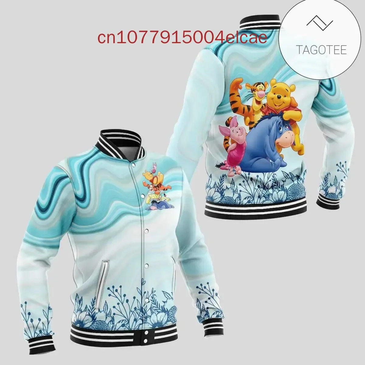 New Winnie the Pooh Eeyore Disney Baseball Jacket Street Harajuku Y2k Men's and Women's Casual Jacket Fashion Hoodie