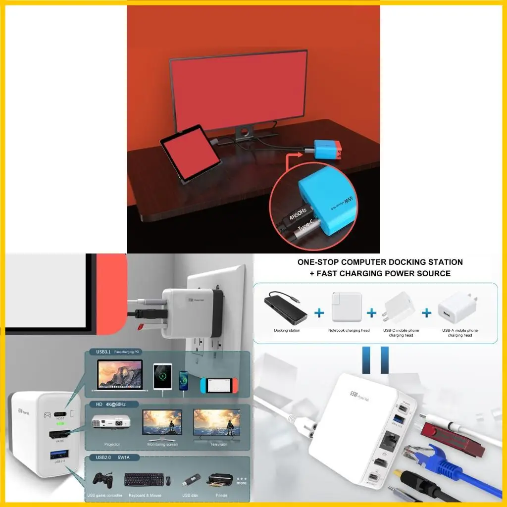 

Многоцелевая портативная складная зарядная зарядка Док 4K 60 Гц поддержка смартфонов проекционных игровых систем для игроков