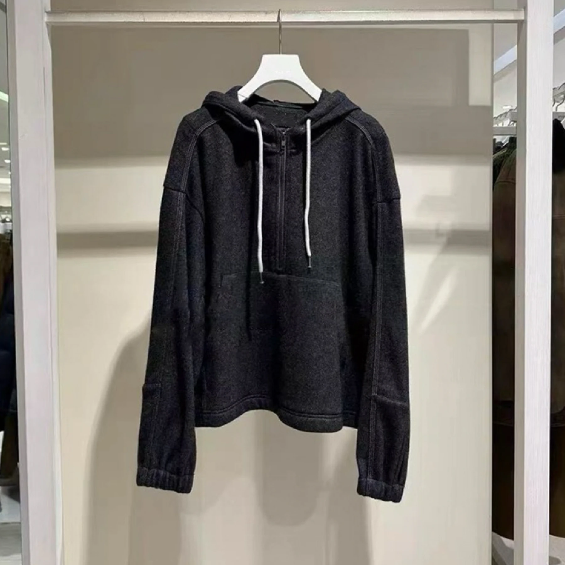 Lemon Cheese Thiened Wollen Hoodie Jaet Casual Veelzijdig f Rits Sle Pendelen Wind voor Dames Wintercollectie