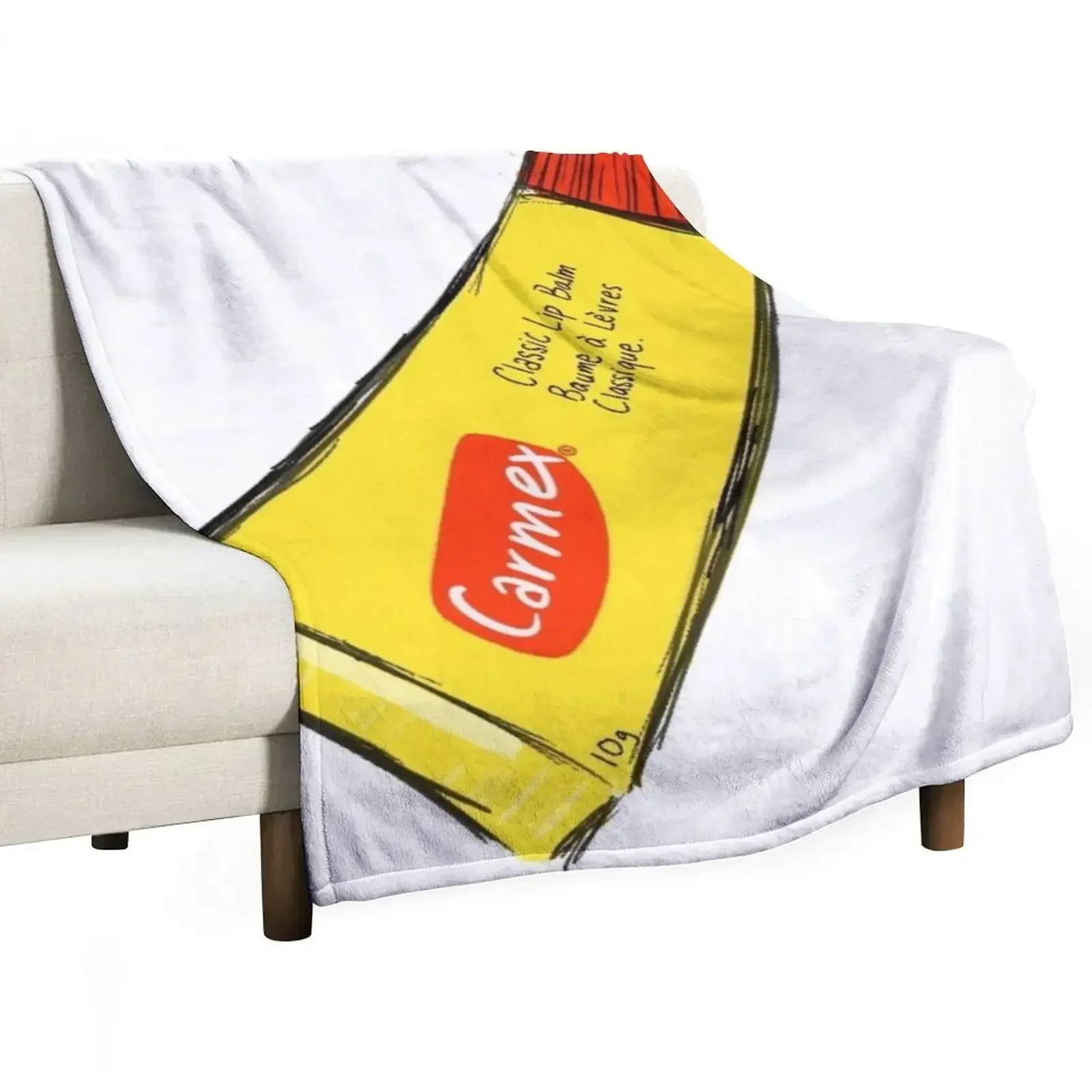 

Carmex Classic Lip Balm Throw Blanket Softest Hairy Luxury Blankets