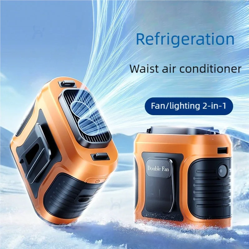 

Portable Waist Fan with 10 Speed, Clip on Wearable Personal Fan with Flashlight, Hands-Free Hanging Neck Fans, Outdoor Camping