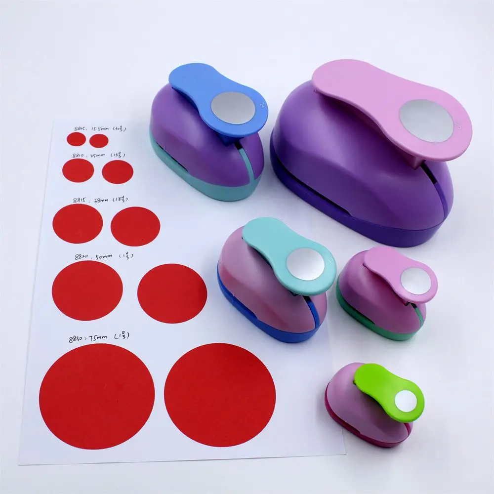 Kids for Paper 9/16/25mm Embossing Punches Kid Toy Children Punches Maker Hole Puncher Scrapbooking Punches Circle Punch