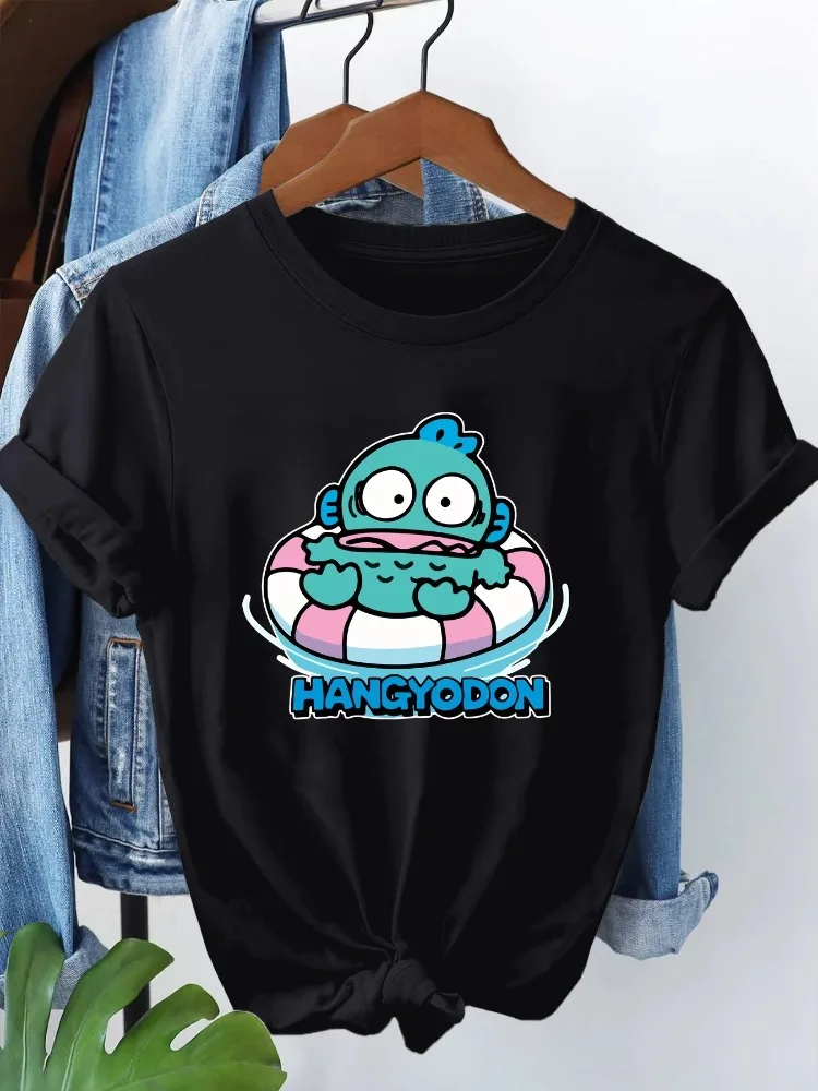 2025 New Fashion Hangyodon Cartoon Anime T-shirt da donna Estate manica corta 100% cotone Donna Tee Camicette Top Coppia vestiti