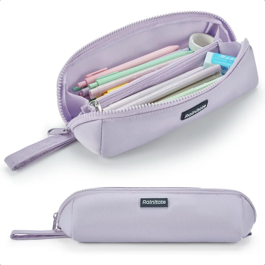 حقيبة أقلام رصاص صغيرة بتصميم مفتوح 180 مقلمة رفيعة للفتيات والفتيان حقيبة أقلام جمالية لطيفة لمكياج المكتب المدرسي أو