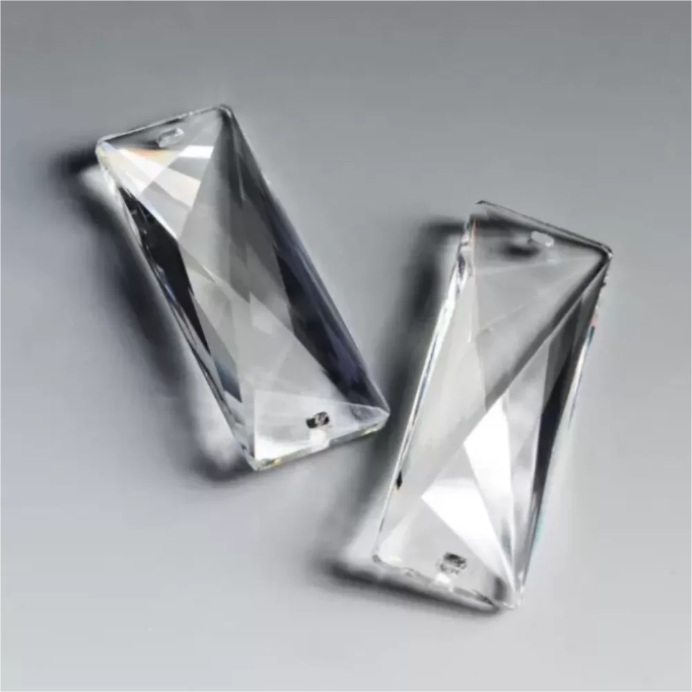 Camal 10pcs 30*76mm Faceted Long Prism Crystal Pendant Chandelier Hanging Lamp Lighting Part Suncatcher Curtain Party Home Decor