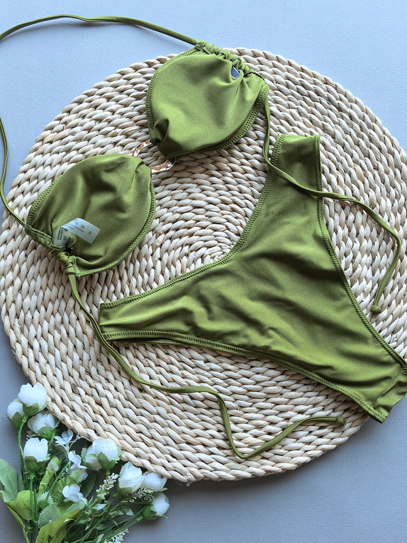 2025 جديد مثير الصلبة بيكيني مجموعات ملابس السباحة للنساء Strappy ملابس السباحة الإناث قطعتين ثوب السباحة بحر لباس سباحة السباحة