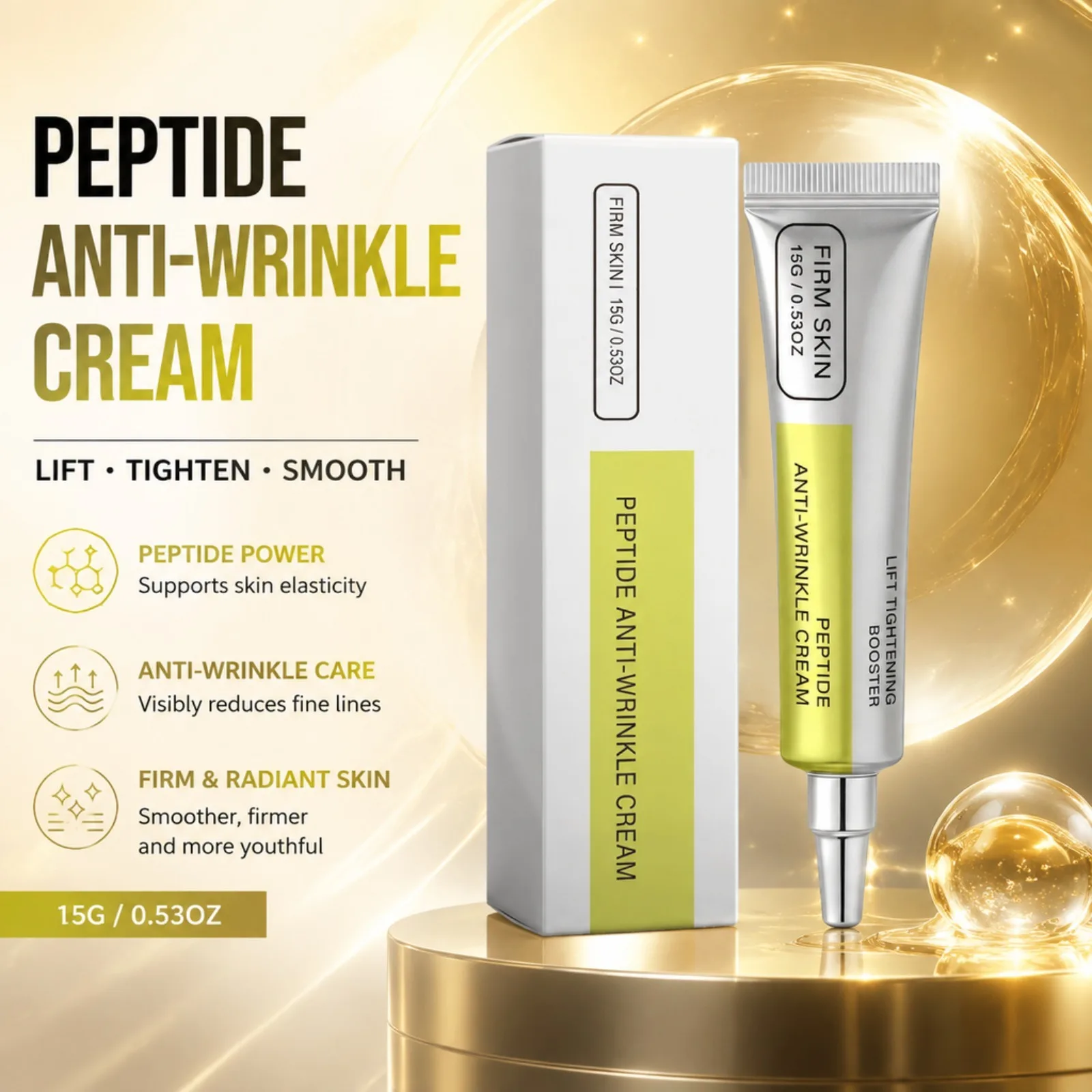Peptide Retinol Face Cream Firming Smoothing Moisturizer Hydrating Fine Line Care For Eye Face Neck Daily Korean Skincare