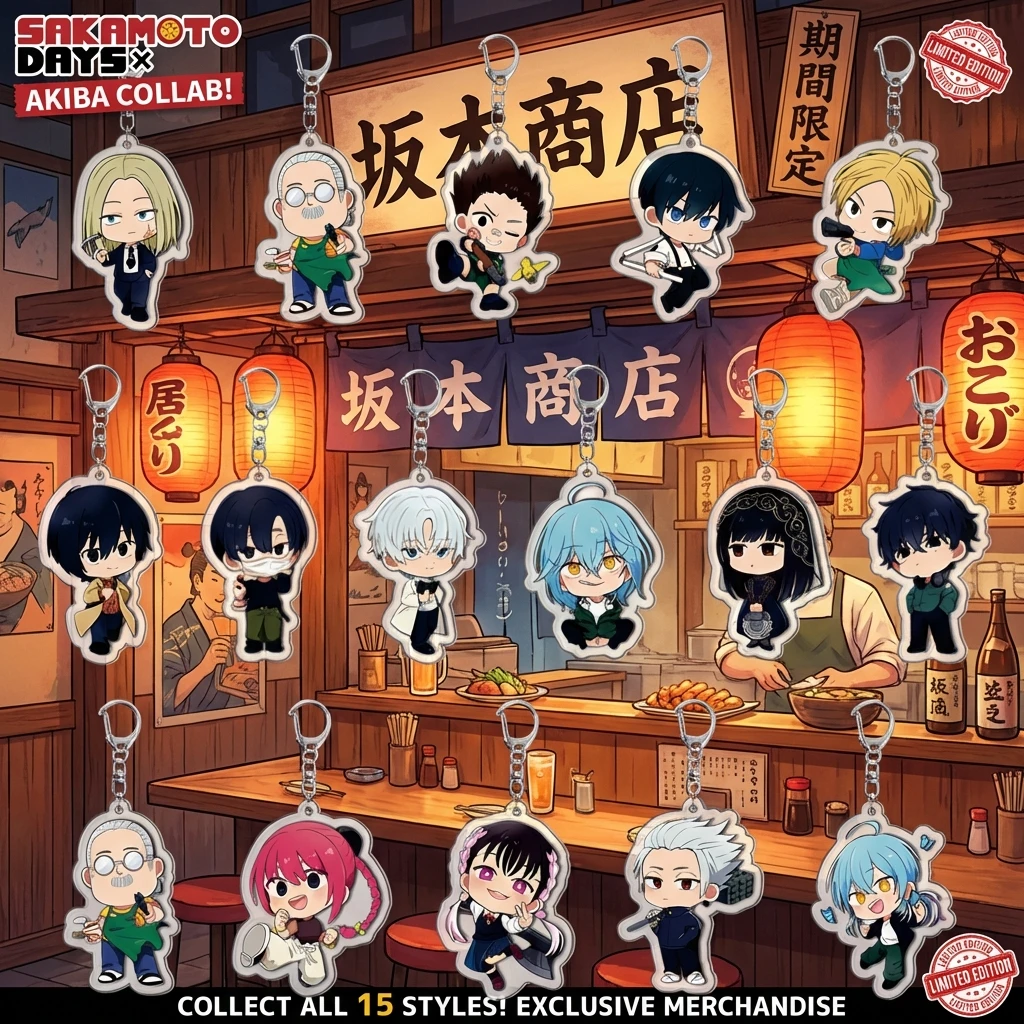 

SAKAMOTO DAYS Anime Keychain Backpack Charm Double Sided Acrylic Keychain Cute Anime Accessories for Backpacks Bags Cosplay