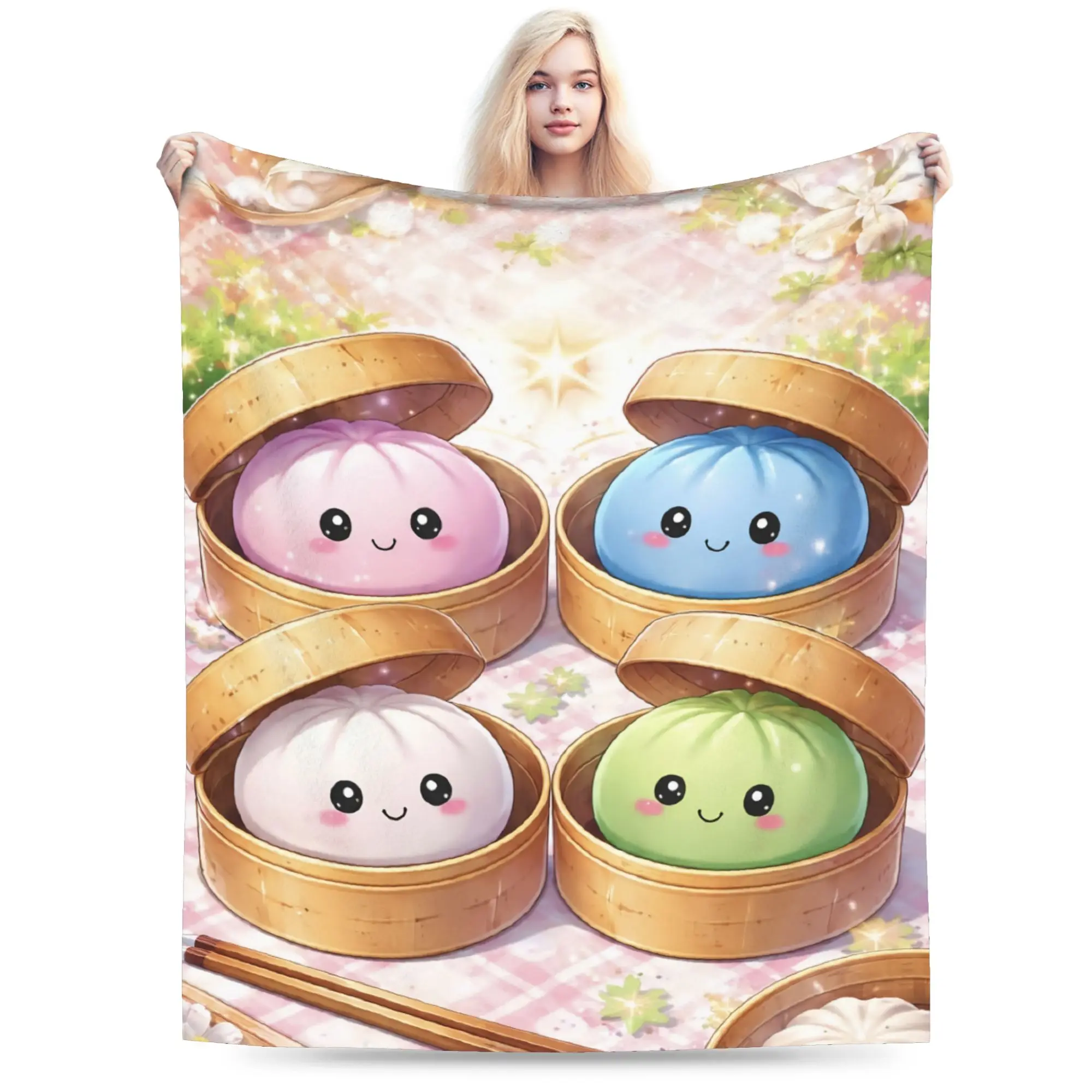 Cartoon Dumpling Merch Blankets Lightweight Thin Fleece  Throw Blanket Comfortable Quilt