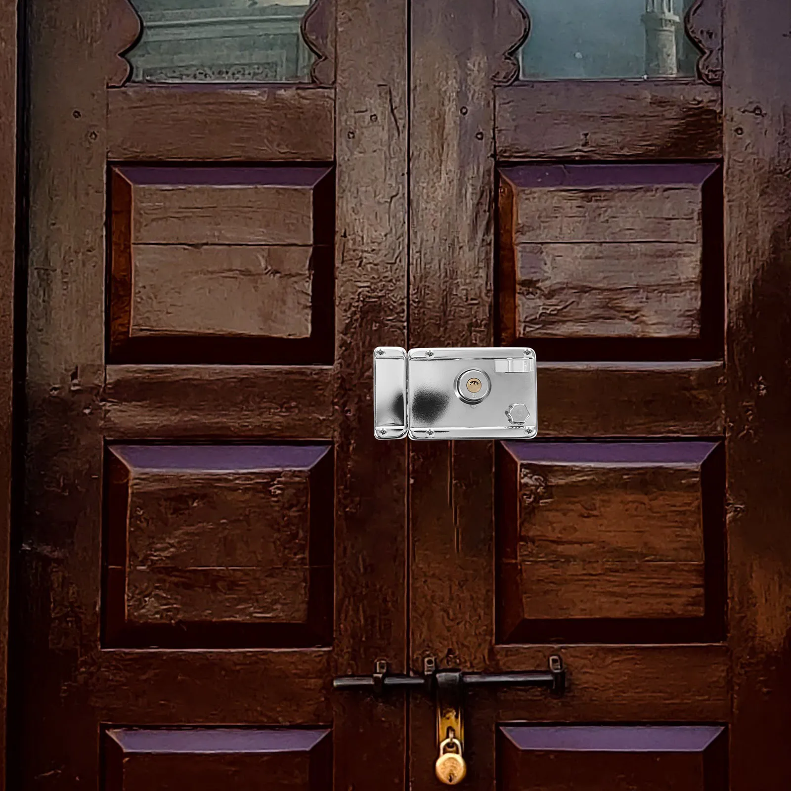 

1Set Indoor Stainless Steel Bedroom Door Lock Copper Crescent Core Easy -Opening Security Deadbolt Lock Kit