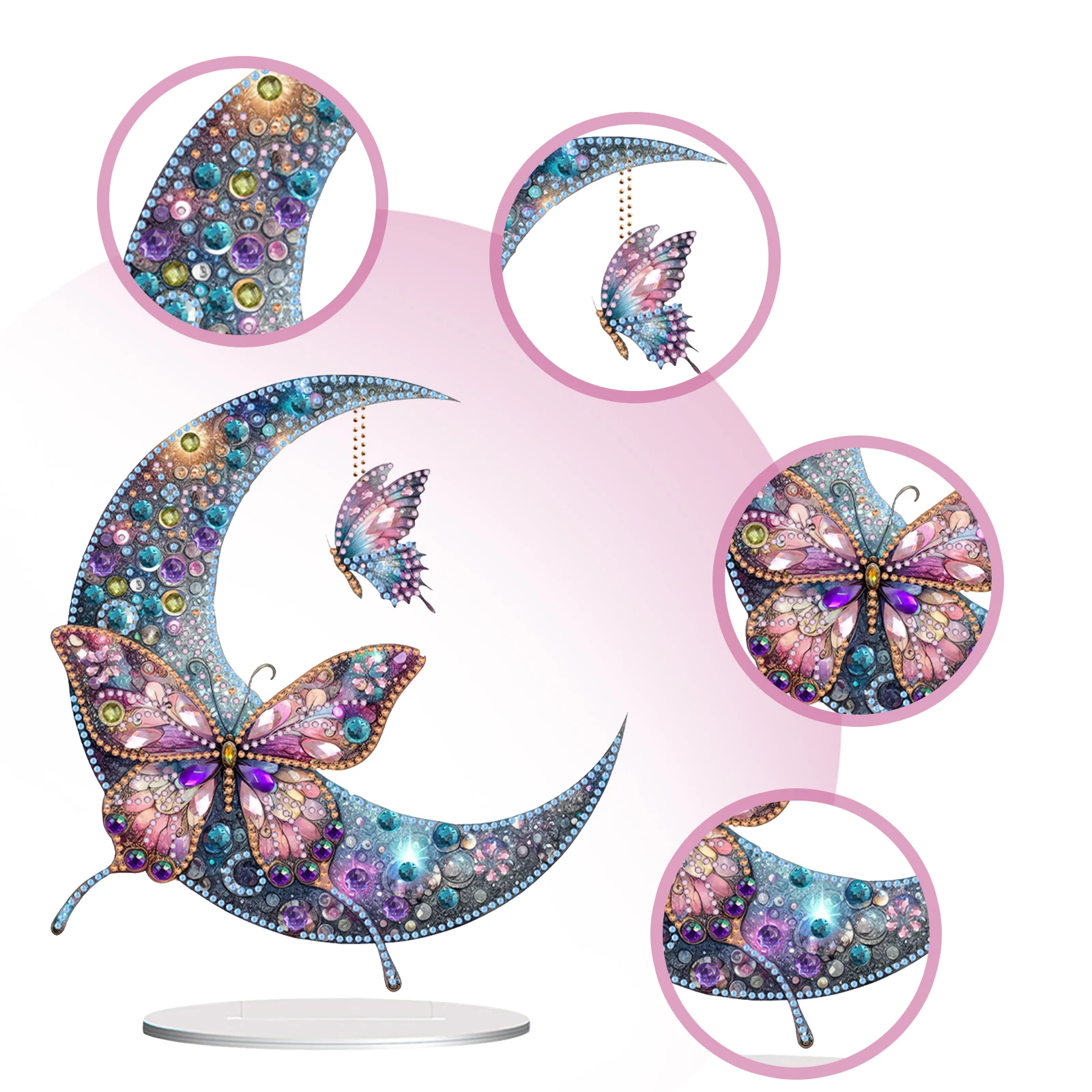 

Акриловая особая форма Луна Алмазная картина Набор настольных украшений Алмазная картина Набор настольных украшений для домашнего офиса