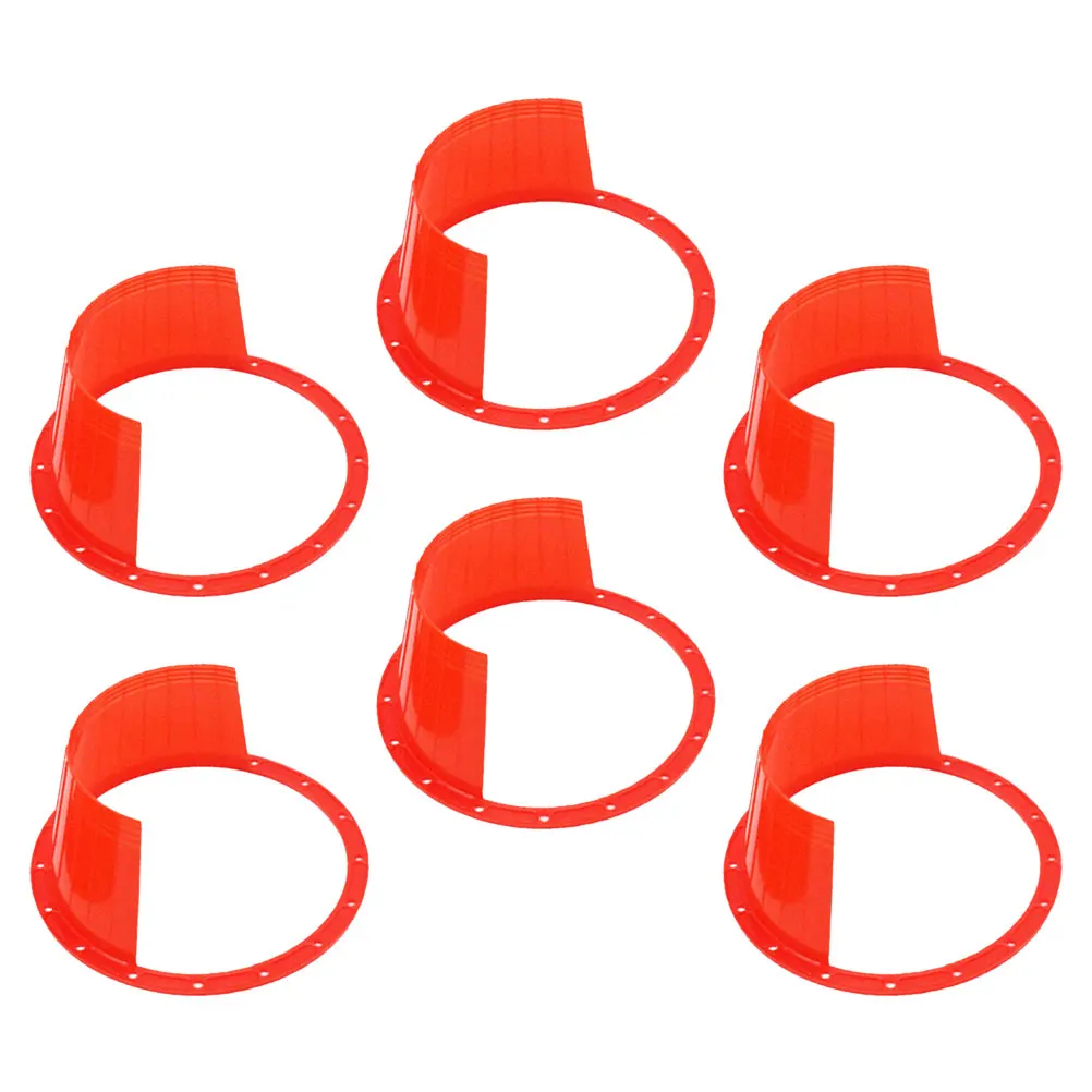

6pcs Waterproof Speaker Cover 6.5 Inch Car Horn Spacers Red Automotive Ring Adapter Durable Speaker Bracket Spacer Protection