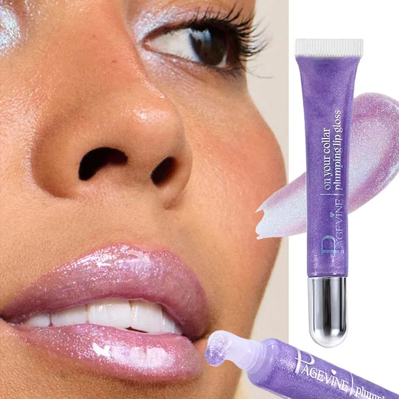 Cambio caldo Lucidalabbra viola Perlescente Lucido acquoso Lucidalabbra Trasparente Gitter Idratante Idratante Rimpolpante Lucidalabbra Trucco