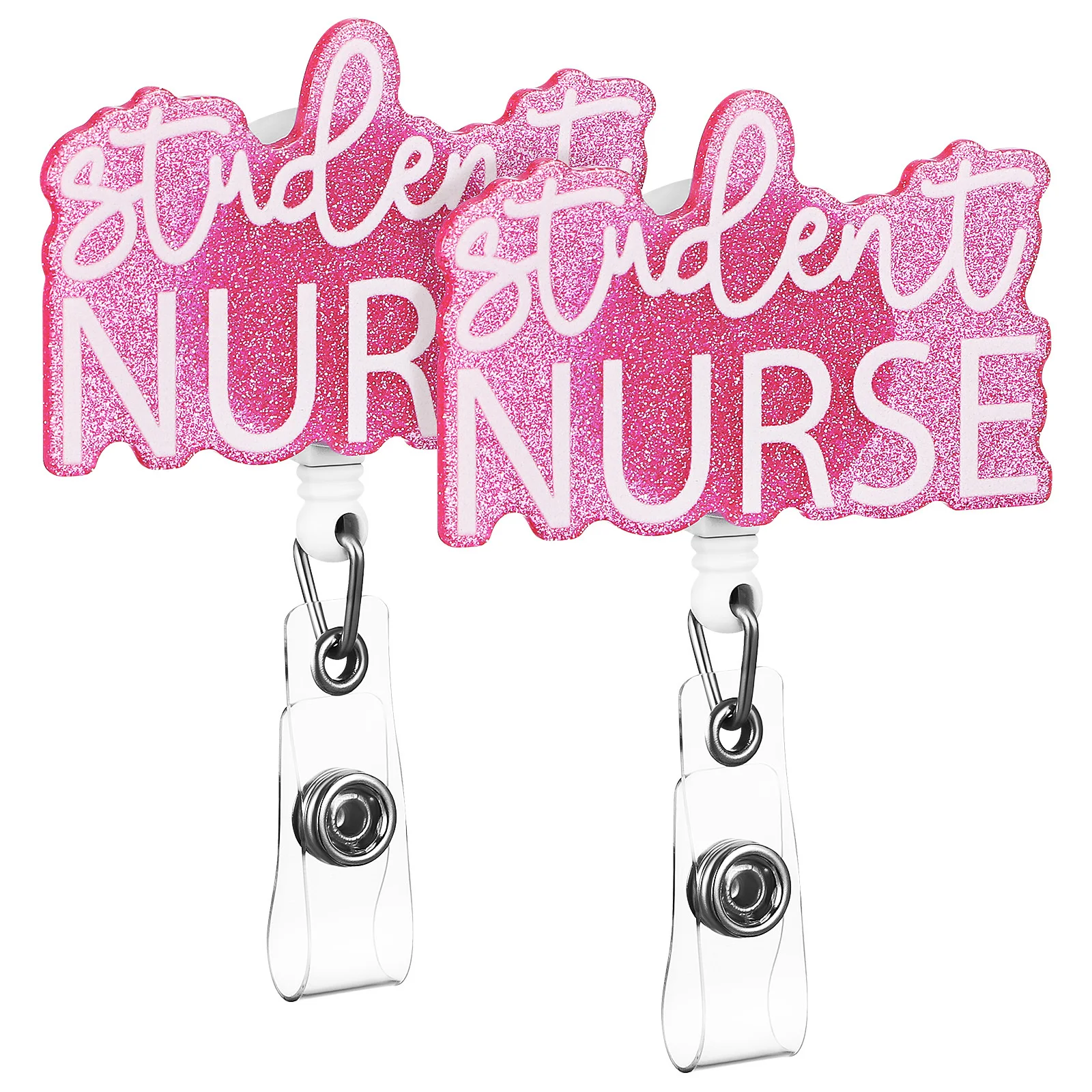 

2Pcs Nurse Badge Reel Holders Acrylic Retractable Id Badge Clips for Student Nurses Medical Professionals Hospital Staff