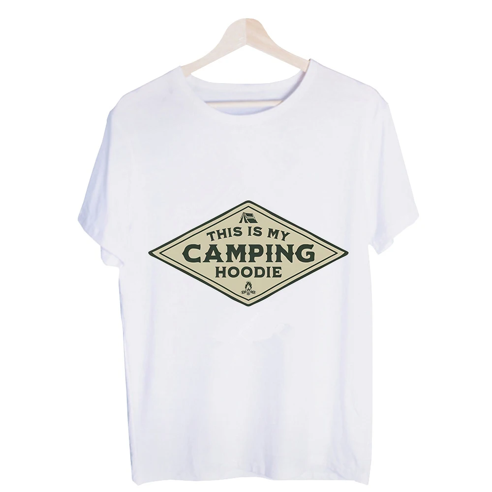Men's Camping Slogan Graphic Tee, Short Sleeve Crew Neck T-Shirt for Outdoor Casual and Camping Trips