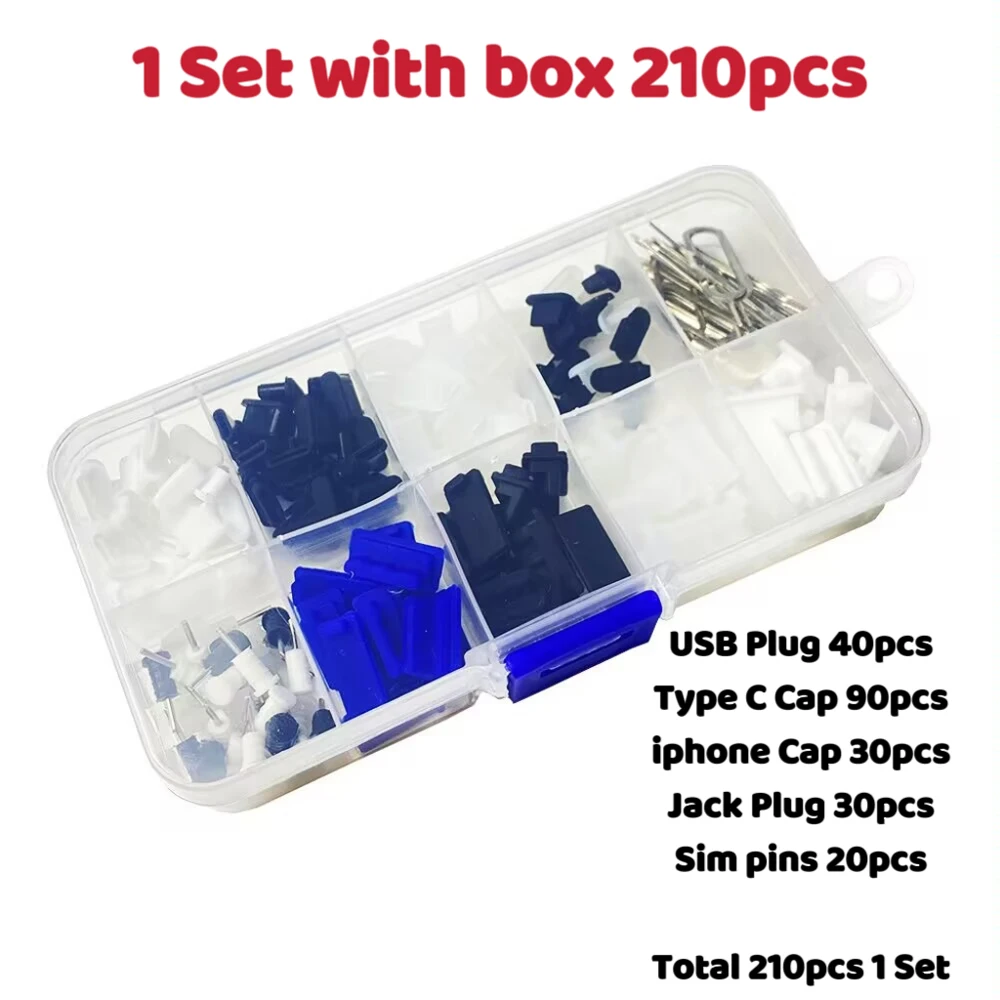 210pcs Type C Cap USB Plug  Jack plug Sim pins iPhone plug for Huawei  Notebook Dustproof Stopper Laptop Universal  USB Cover