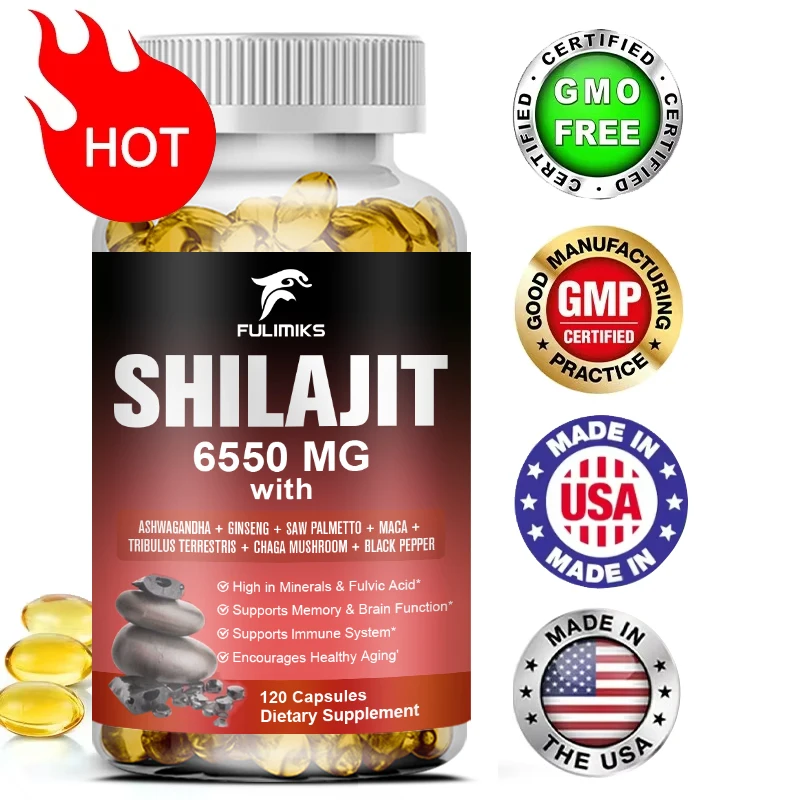 

Pure Himalayan Shilajit with 85+ Trace Minerals, Shilajit Capsules for Men&Women with Fulvic Acid for Energy & Immune Support