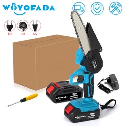 Motosierra eléctrica portátil de 6 pulgadas, sierra de podar inalámbrica para jardín, cortador de carpintería para batería Makita de 18V