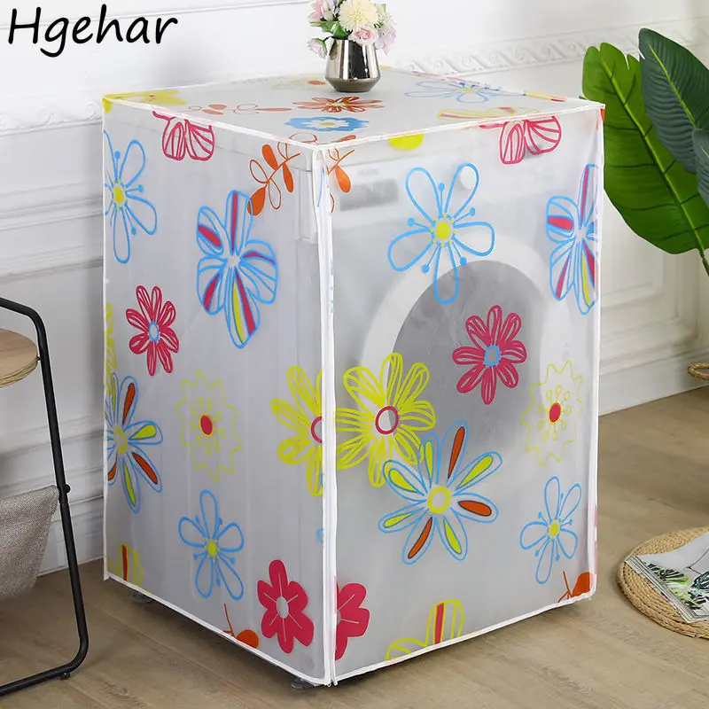 Waterproof Floral Washing Machine Covers Household Sunscreen Roller Washer Protector Automatic   Cases Universal