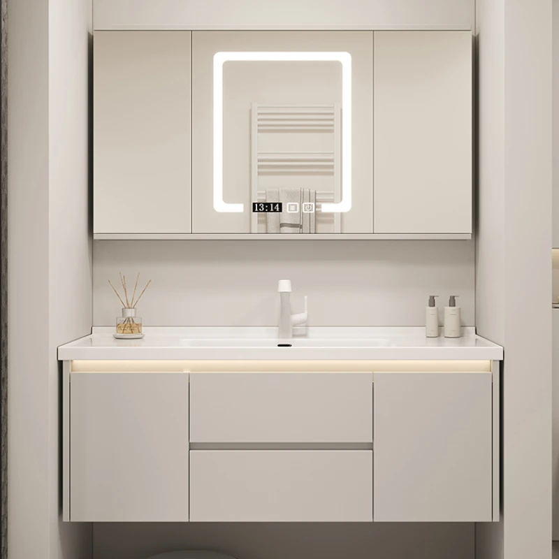 Corner Bathroom Cabinet Mirror Cabinet Ceramic Integrated Washbasin Bathroom Sink Cabinet Combination Toilet Furniture YX50BC