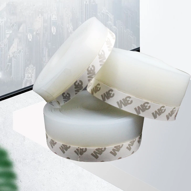 3M Self-Adhesive Door and Window Sealing Strips Tape, Glass Door Gap Bottom Windproof, Soundproof,5m Waterproof Rubber Strip