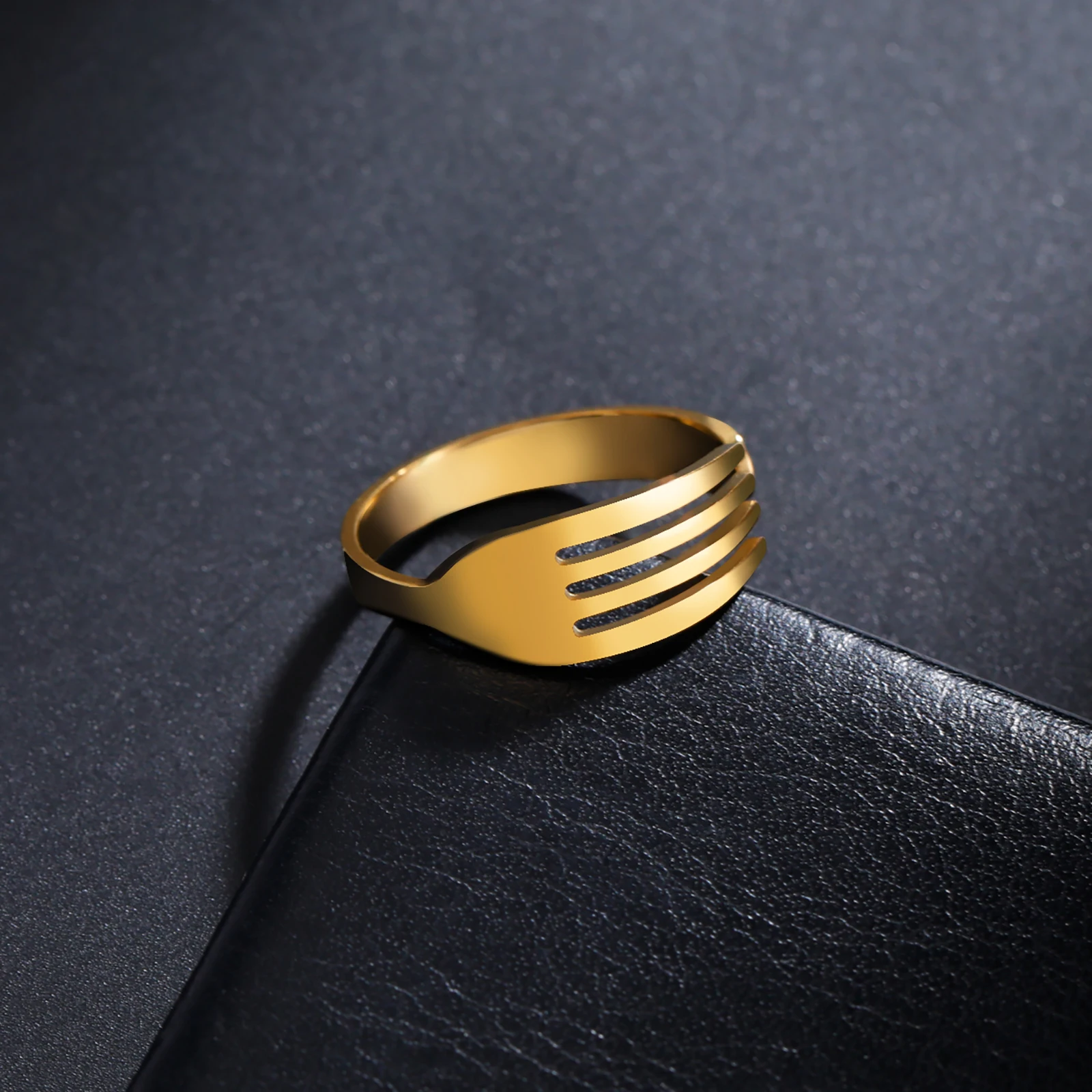 Skyrim Gabelring aus Edelstahl, verstellbarer offener Fingerring für Damen und Herren, modischer Punk-Partyschmuck, Freunde-Geschenk, Großhandel