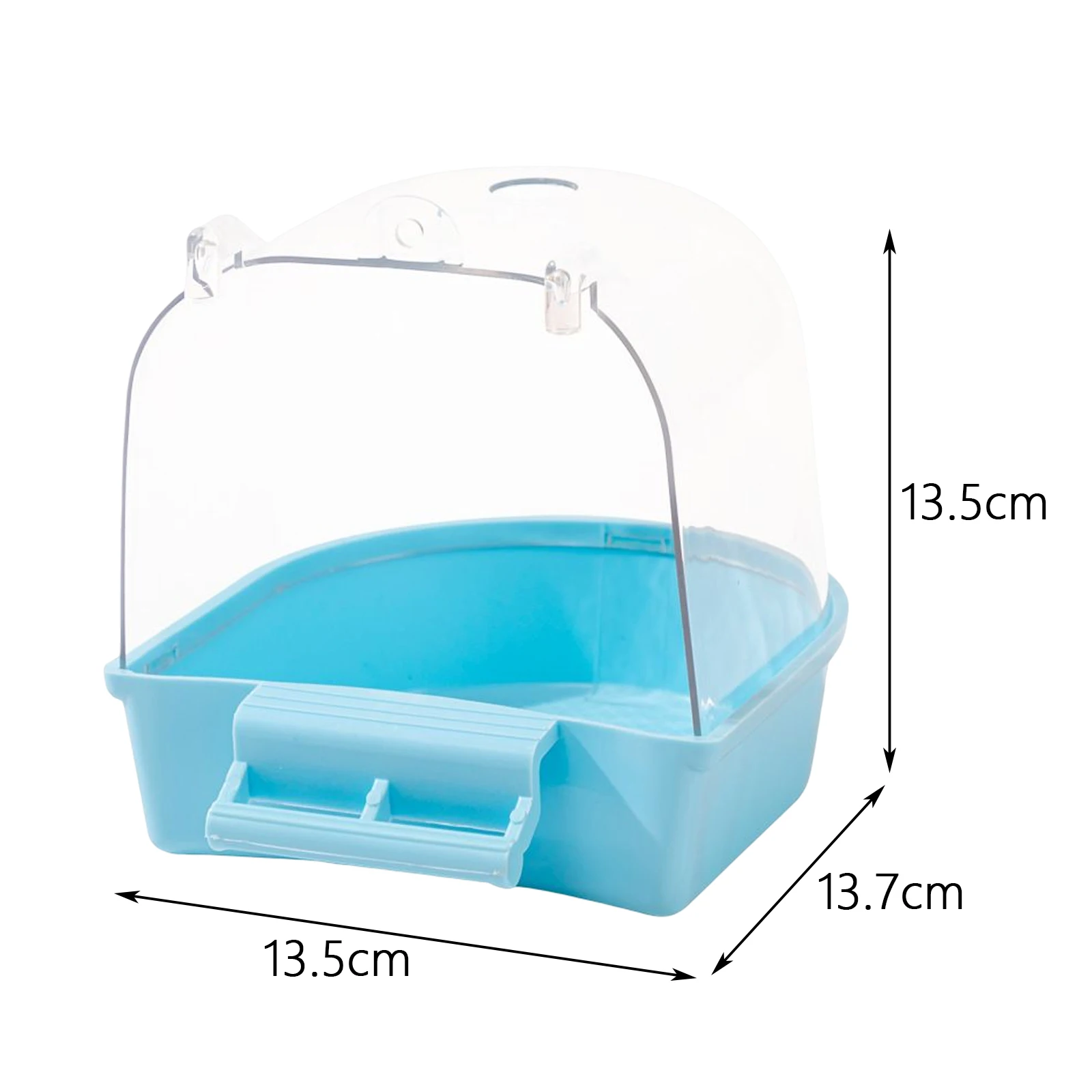 Pet Bird Bath Box Shower Easy to Install Water Bowl Caged Parrot Bathing Tub for Small Birds Budgerigar Lovebirds Canary