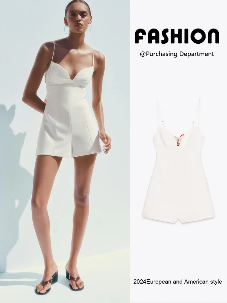 

New 2025 Summer Sexy Bal Thin Scarf Decorated Open Design ort One-Piece Pants High Waist ort Length Other Fabric