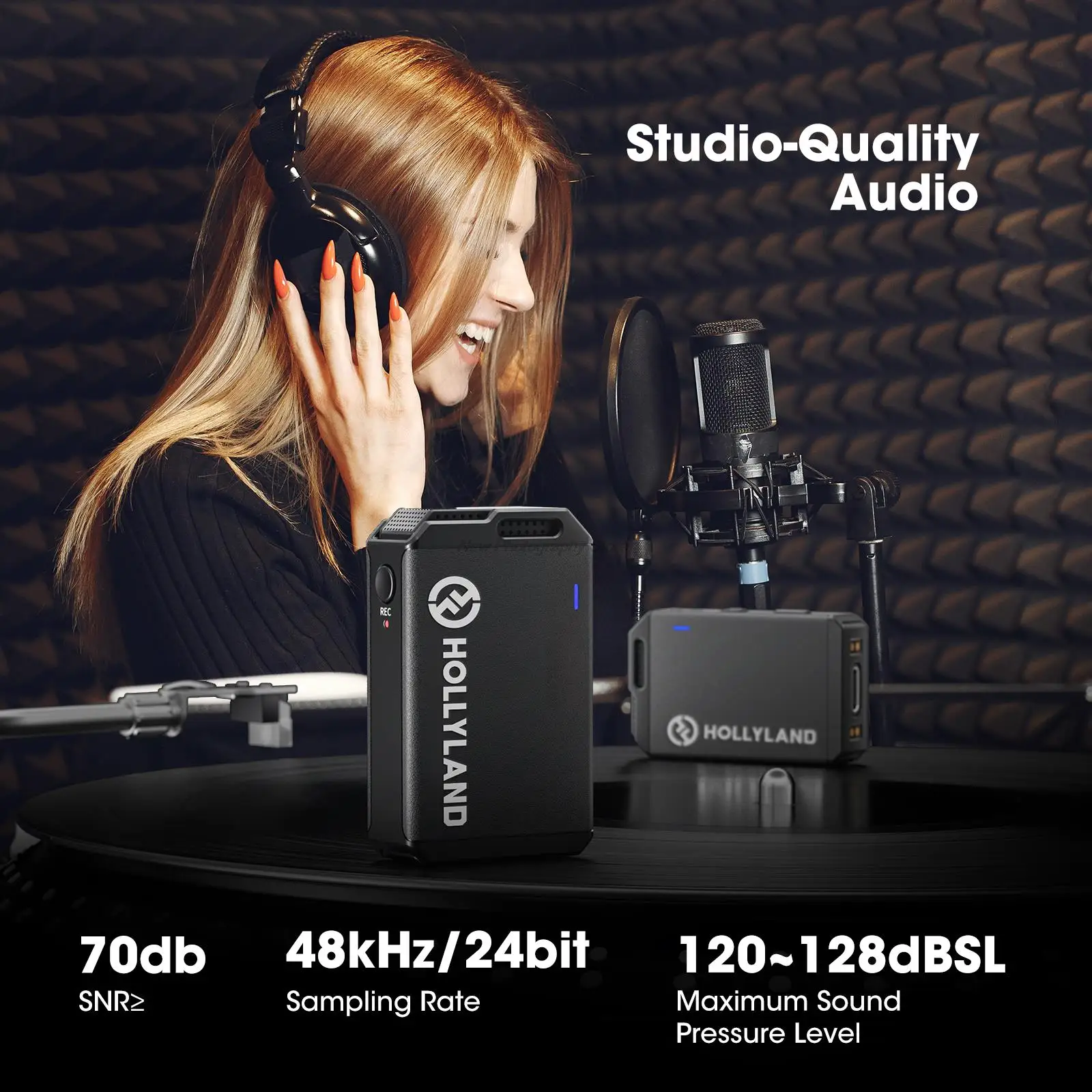 hlyland Lark Max Professional Wireless Lavalier Microphone for Photography Wireless Mic Video Studo Microfon Smartphone