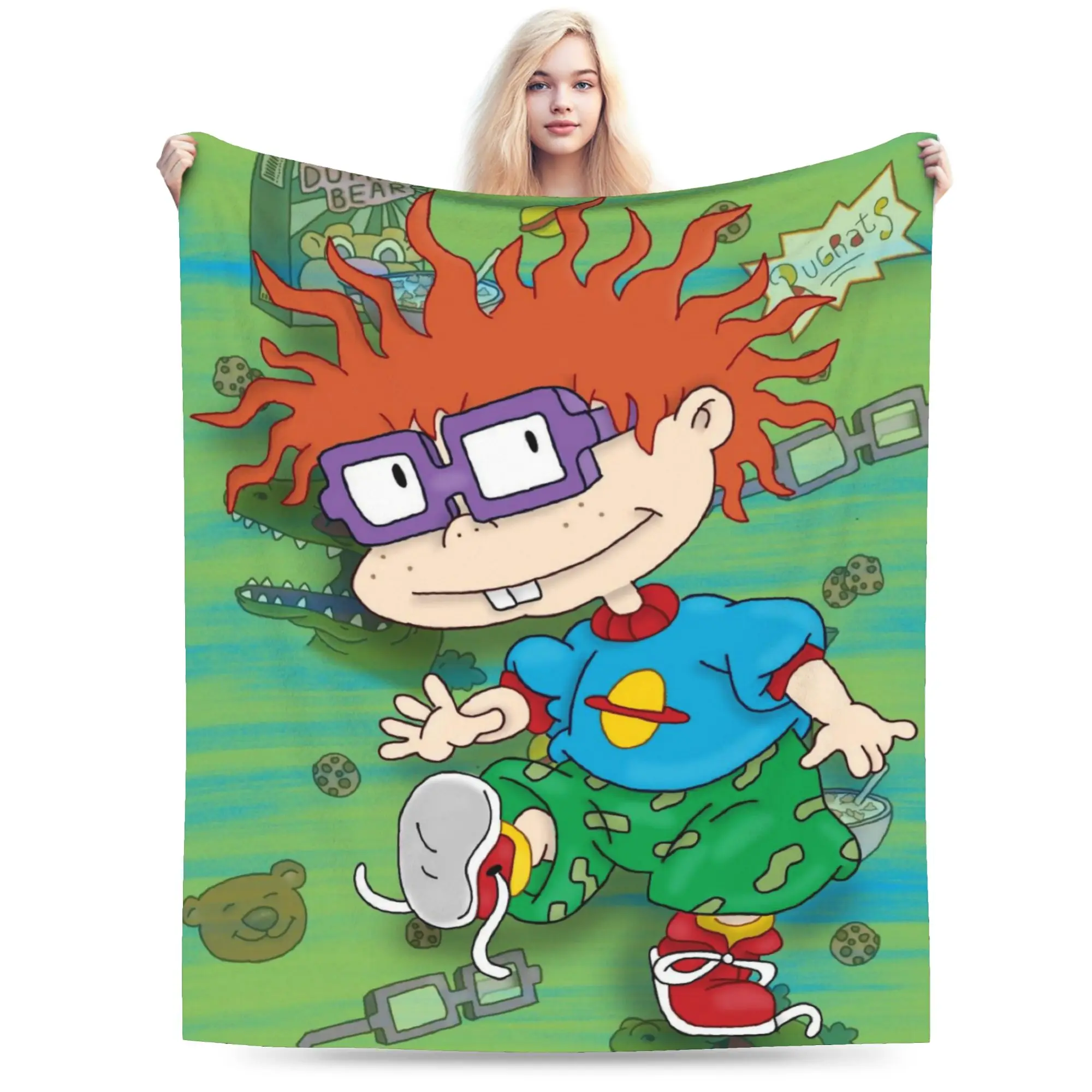 Cartoon R-Rugrats Throw Blanket for Couch  Soft Fuzzy Plush Blanket 50x60 Inches Multi-size Bedspread for All Seasons