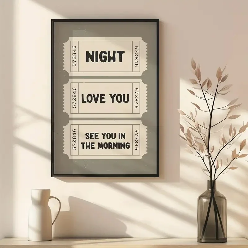 1pc frameless Canvas Painting Minimalist Inspirational Quotes Canvas Posters, Romantic Wall Art, Nordic Bedroom and Living Room