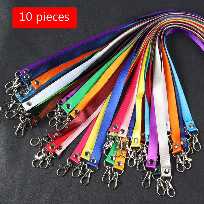 

10pcs Safety Hanging Neck Strap Lanyard Safety Hanging Neck Strap Lanyard For Mobile Phone ID Name Badge Holder Keys Metal Ring