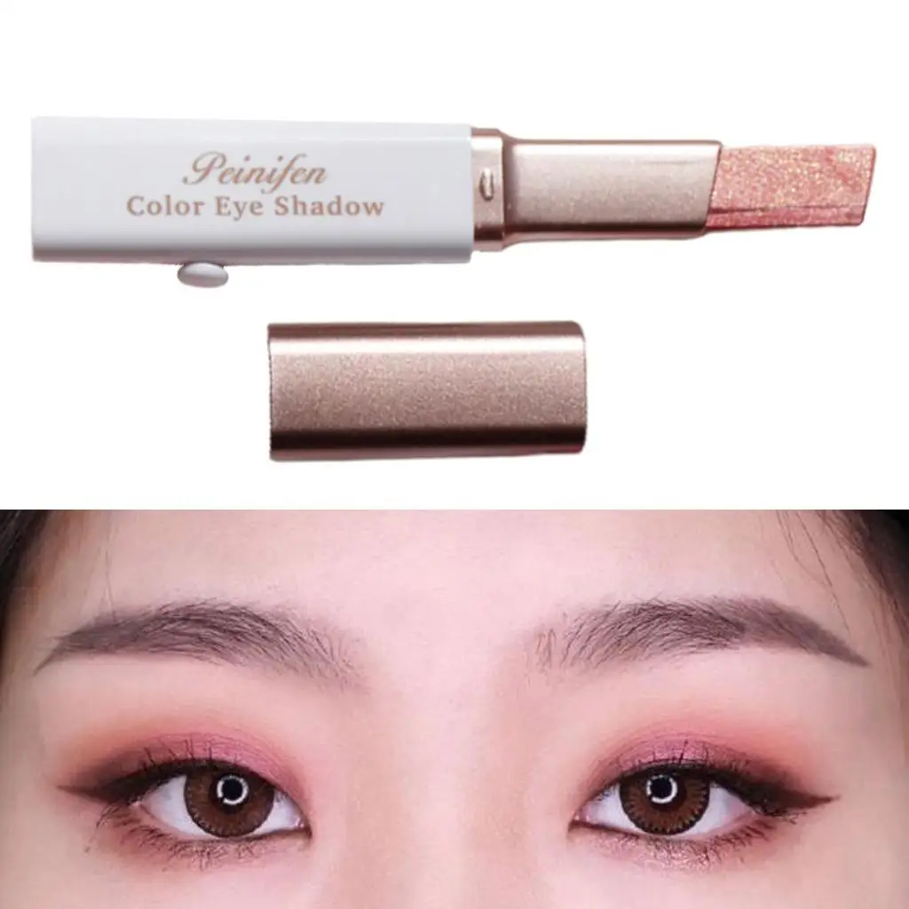 Eye Shadow Stick Double Color Shimmer Smooth Nature Gradient Push for Novice