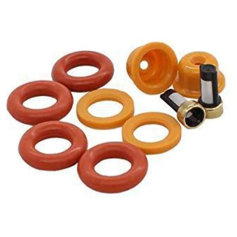 Fuel Injector Repair Kit for Ford V8 5.4L 4.6L, Lincoln and Mercury - ORings Basket Filter Spacer Pintle Cap