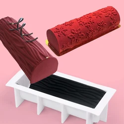 Snowflake Texture Wood Grain Design Christmas Silicone Cake Molds Mousse Cake Moulds Chocolate Moulds Dessert Decoration Tools