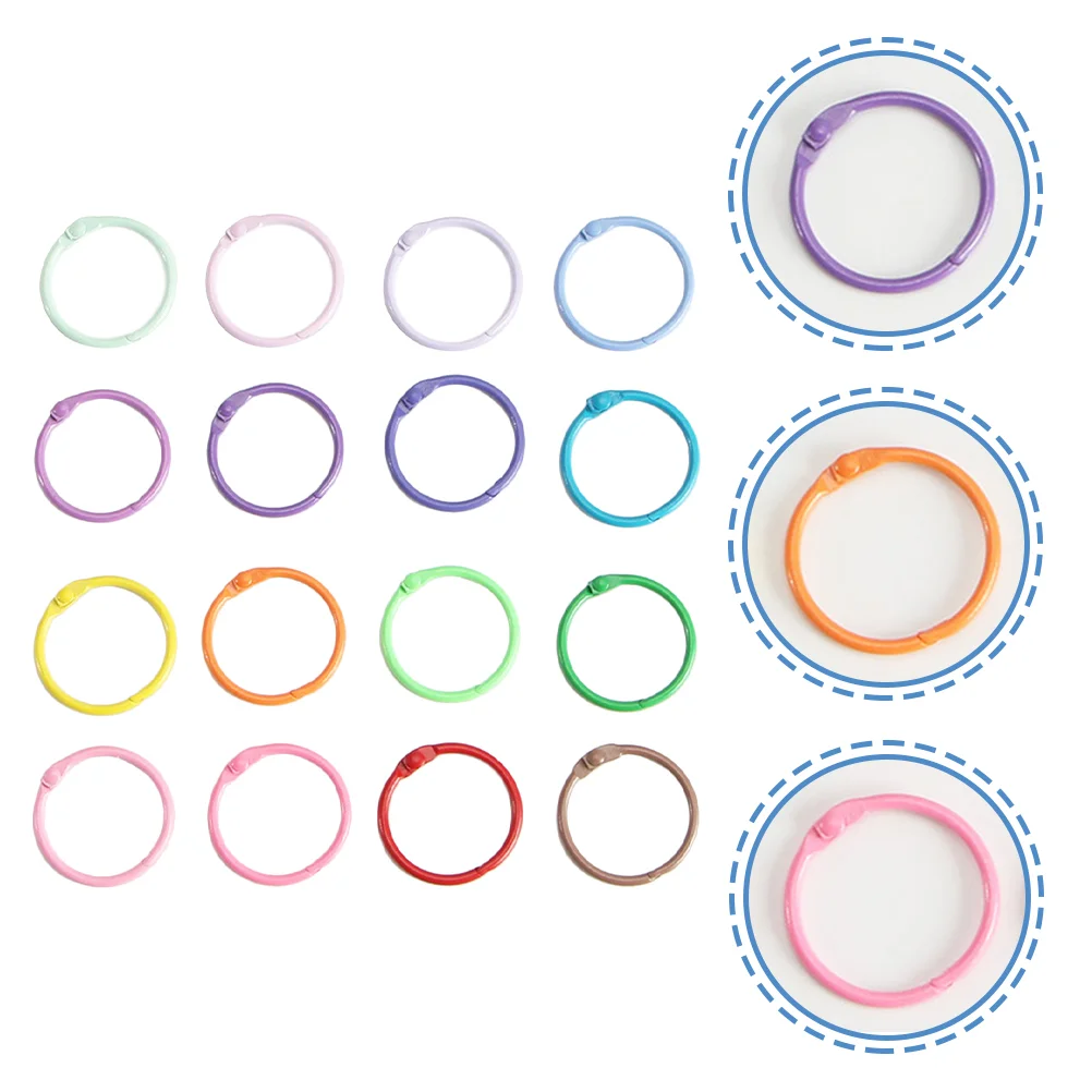 

60Pcs Colorful Binder Rings Reusable Key Rings Wear-resistant Key Chains Keys Supply