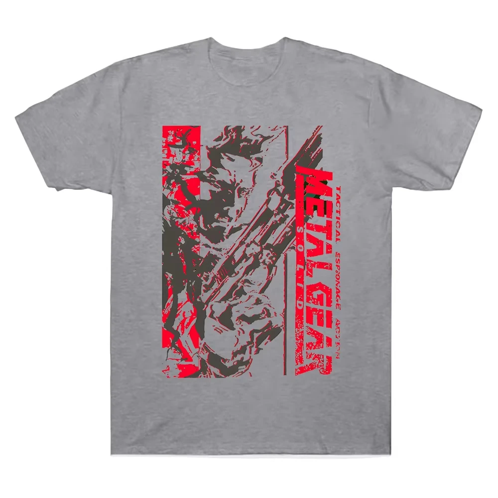 Metal Gear Solid T-shirt Streetwear Trendy Cotton Oversized Unisex Fashion Vintage Hip Hop Print T-shirts for Men Women Couples