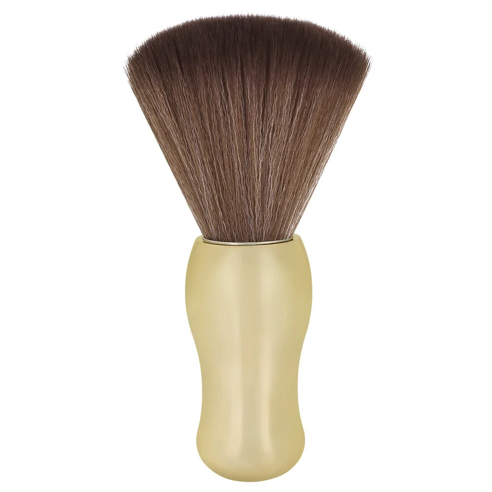 

Electroplated Neck Duster Brush Duster Soft Salon Hair Sweep Brush with Handle Anti-Static Hair Cutting Brush Barber