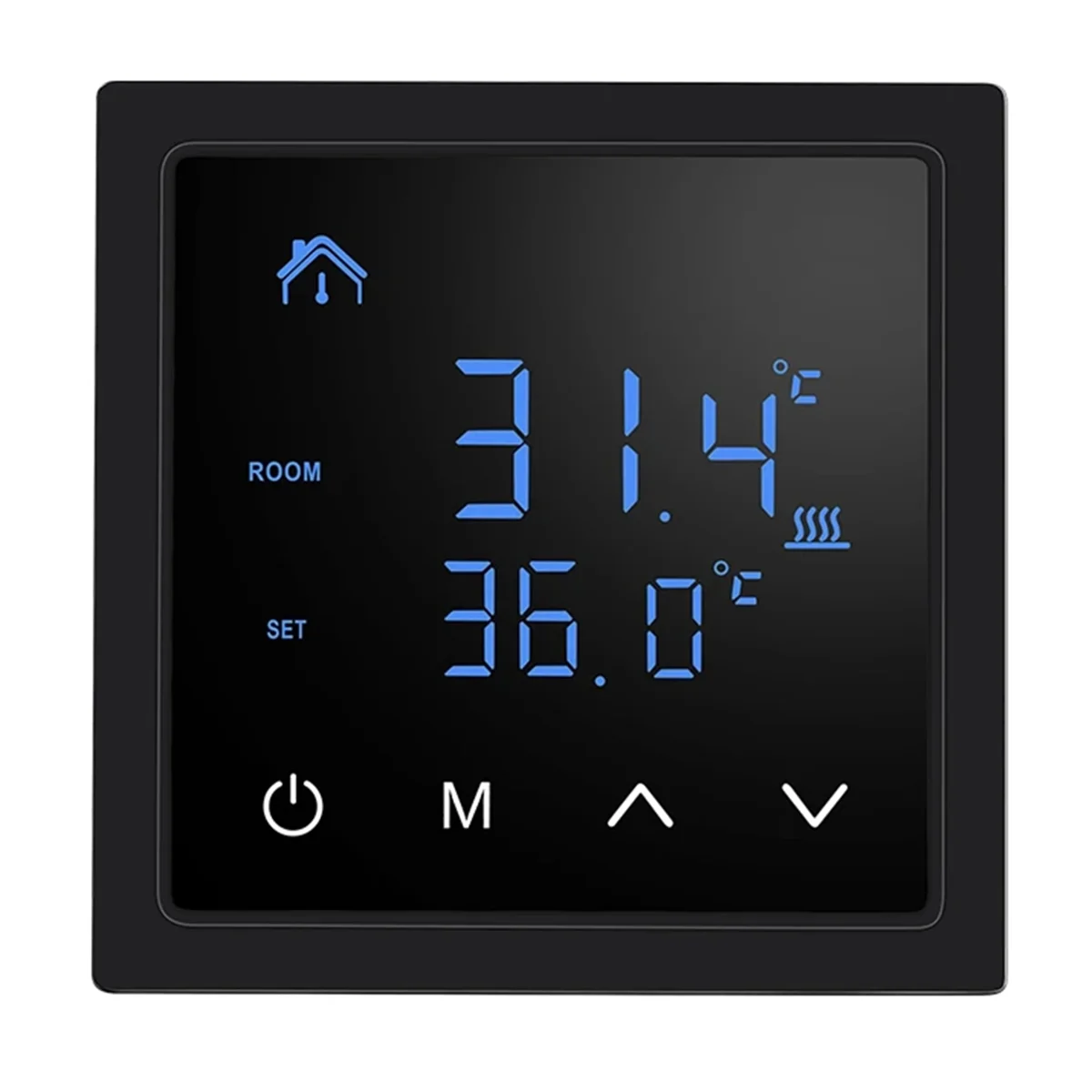 Smart Thermostat 16A Floor Heating Temperature Controller with LED Touch Screen 85-265V Electric Heating Control Black -T44C