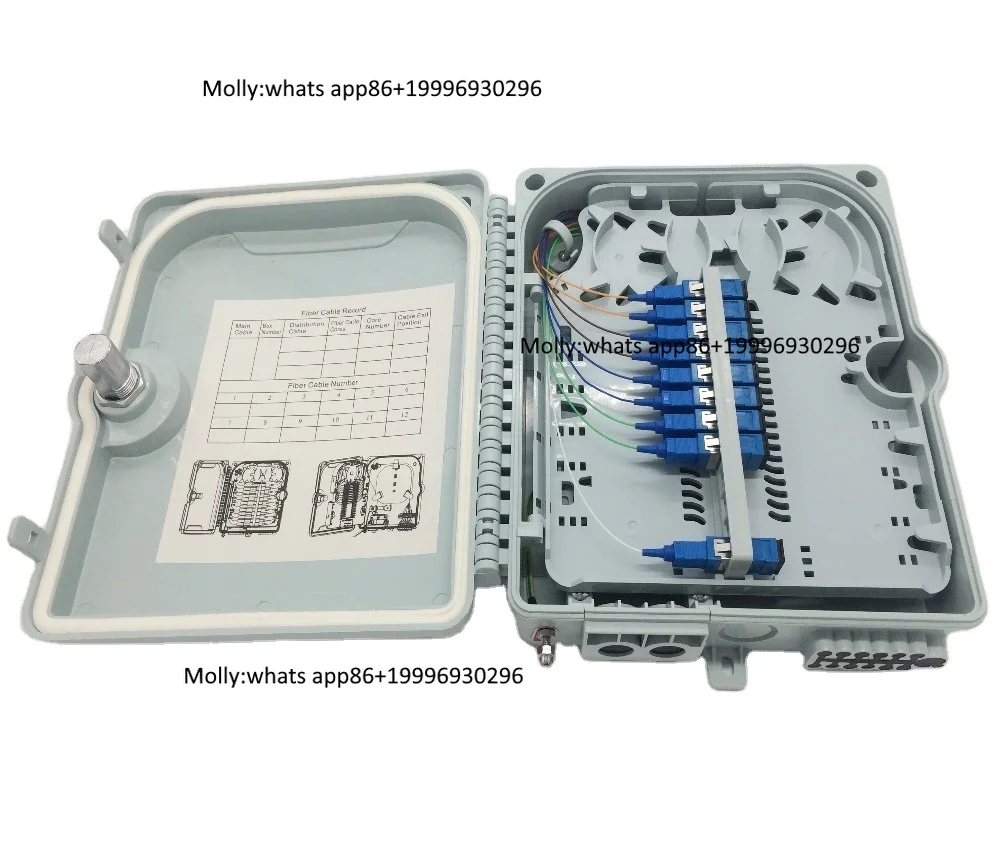 Waterproof ip65 optical fiber distribution box outdoor protect junction 8 cores fiber optic ftth box for internet bar network