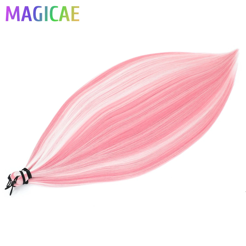 3 قطعة 28 بوصة 300 جرام مستقيم أشقر وردي أومبير قوس قزح تويست الكروشيه الضفائر الشعر التمديد ارتفاع درجة الحرارة الاصطناعية حزم #4