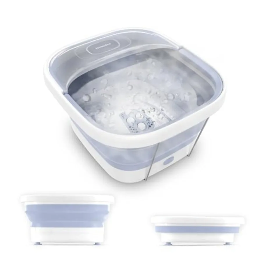 

Collapsible Foot Spa with Heat Bubbles and Vibration Massage Foot Bath Safe for Bath Salts Portable Pedicure Spa Deep Soak Basi