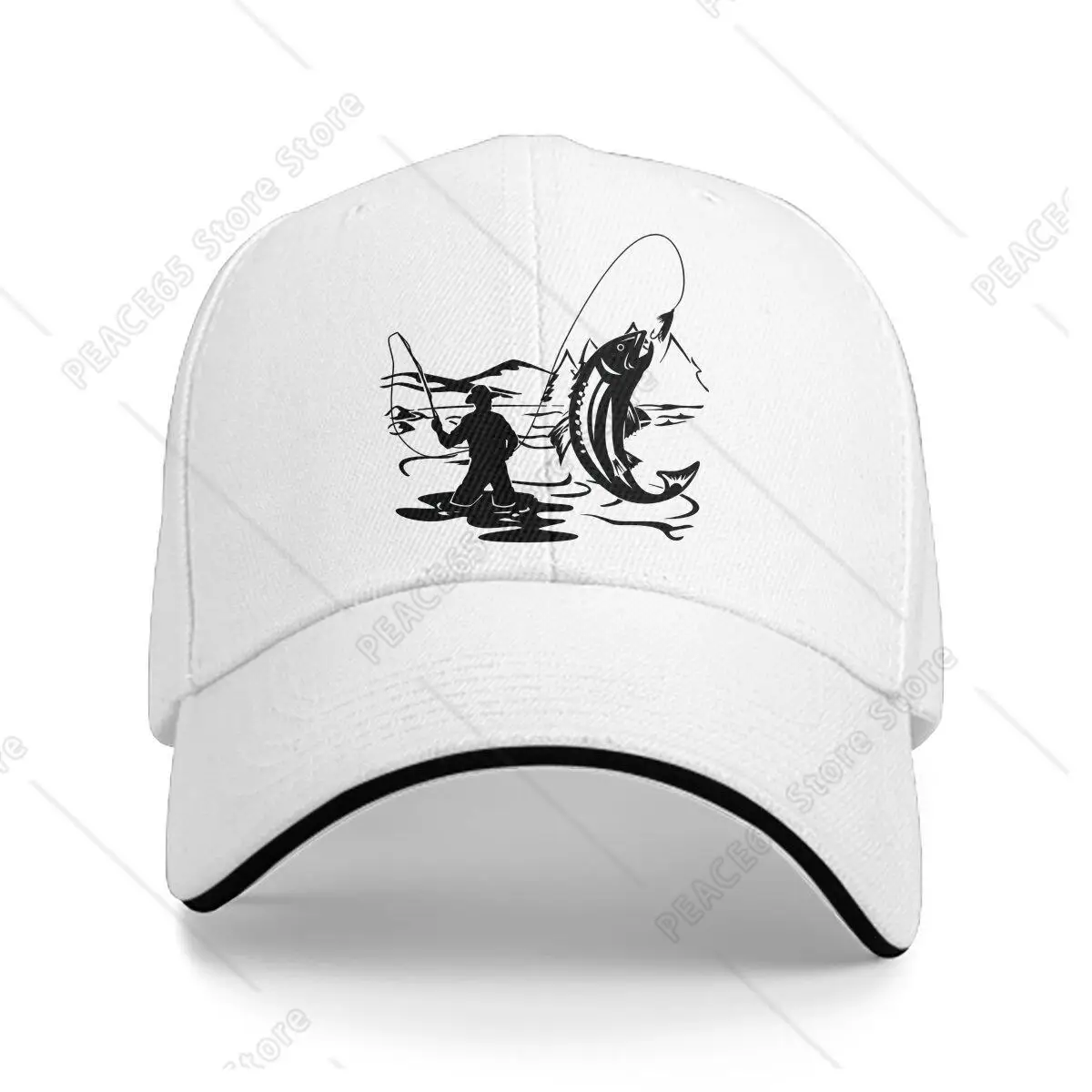 

Fly Fishing Multicolor Hat Peaked Men'S Cap Fly Fisherman Outdoorsman Personalized Visor Protection Hats