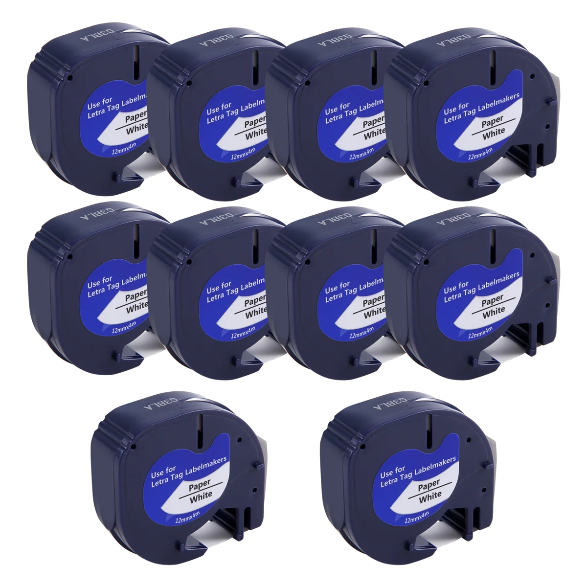 10 stuks Label Maker Vullingen voor Dymo Letratag Vullingen 12mm x 4M Wit Plastic Label Tape voor Letra Tag Plus LT Label Maker Z