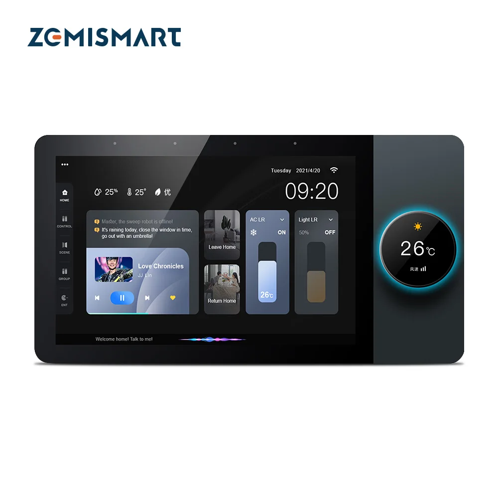 8 Inch Smart Home Central Panel Touch Screen Controller Built-in Tuya Zigbee Gateway and Speaker Smart Home Automation