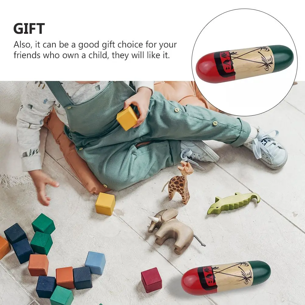 Juguete de tambor de madera, instrumento de percusión, juguete educativo Musical, juguetes para niños, tubo de sonido de lluvia, juego recreativo para bebés