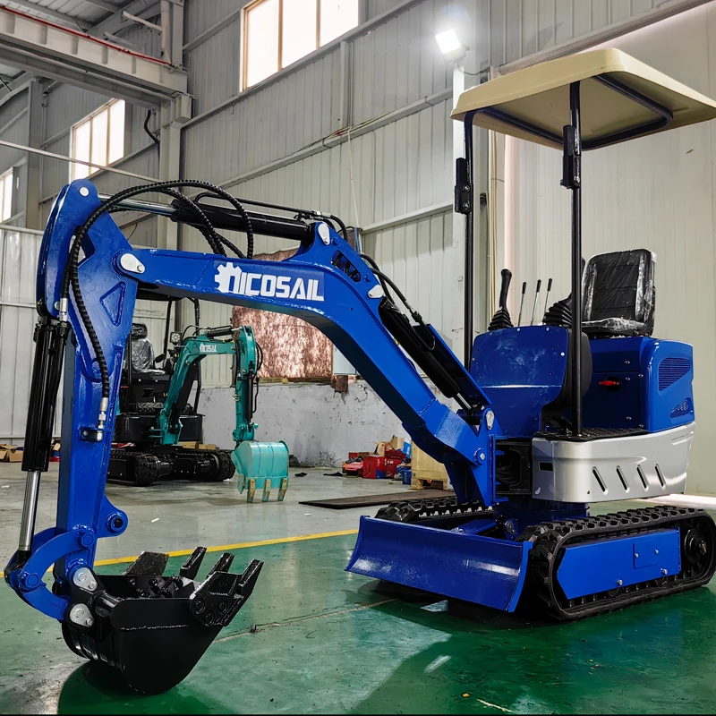 NKS Customized 1.2 T Mini Excavator Cheap Agricultural Farm Construction Farm Equipment Mini Digger Tiller Backhoe Loader